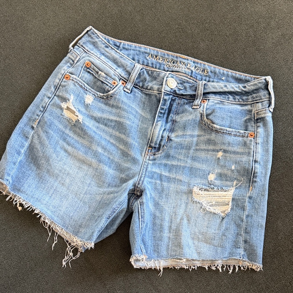 American Eagle Outfitters Distressed Denim Shorts - Blue